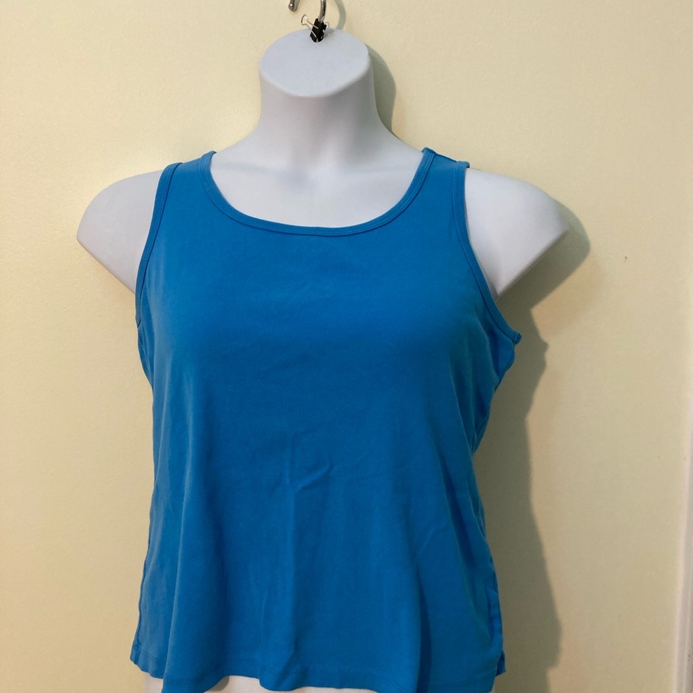 St. John's Bay | Petite Blue Relaxed Crop Tank Top